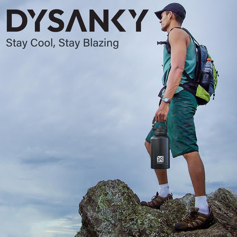 DYSANKY bottle close-up on braided rope handle for comfortable grip