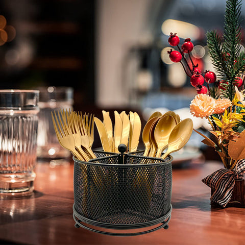 DysanVica easy-clean flatware storage simplifies cleanup after gatherings.