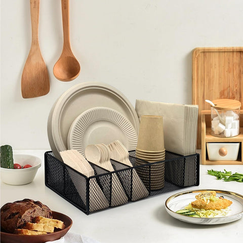 DysanVica flatware organizer metal mesh sturdy and easy to clean.