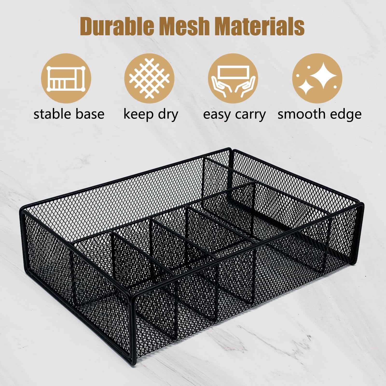 DysanVica utensil silverware caddy black ideal for busy kitchens and tabletop setups.