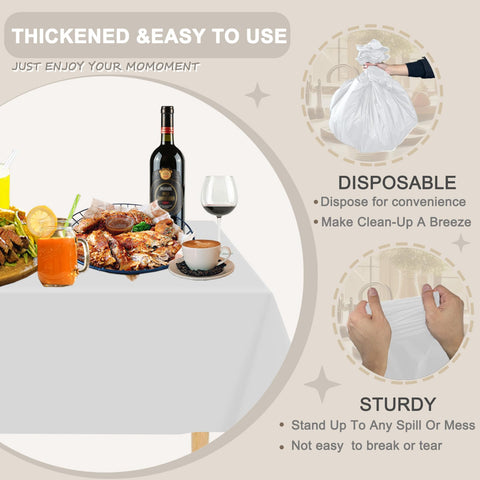 D&Z white outdoor table cloth for picnics and events with quick cleanup.