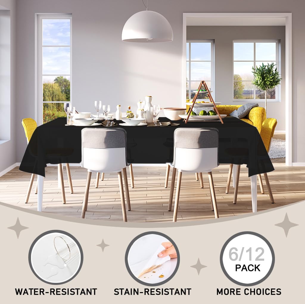 D&Z party-ready black tablecloth for weddings and birthdays