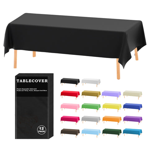 D&Z plastic tablecloth 54x108 inch for sturdy spill protection at parties