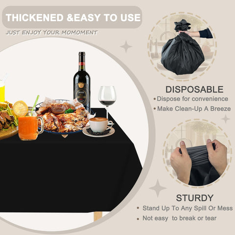 D&Z tablecloth for indoor and outdoor use in black rectangle shape
