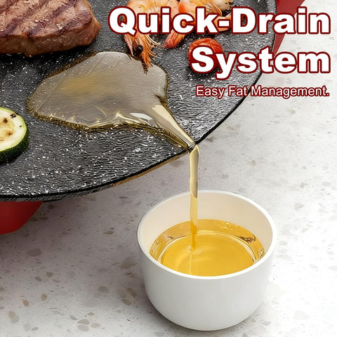 Dzanwo angled grease channel design helps collect oil for a cleaner countertop