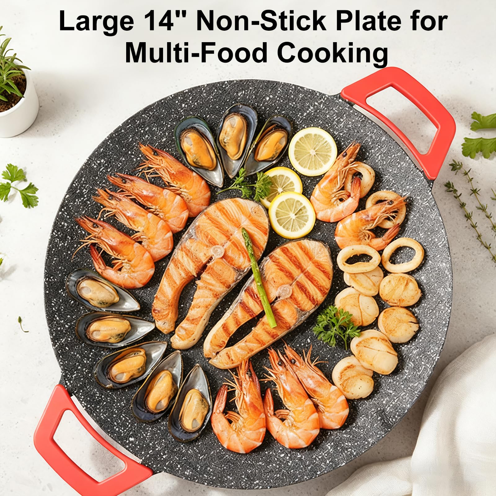 Dzanwo grill temperature control dial close-up for precise cooking from pancakes to steaks