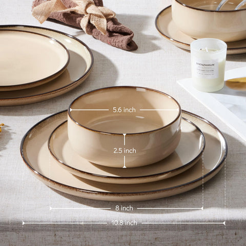 E-far dessert plates showing the reactive glaze depth for stylish meals