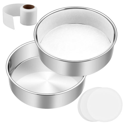 E-far 6inch cake pan set 2 shown for even layers and easy stacking
