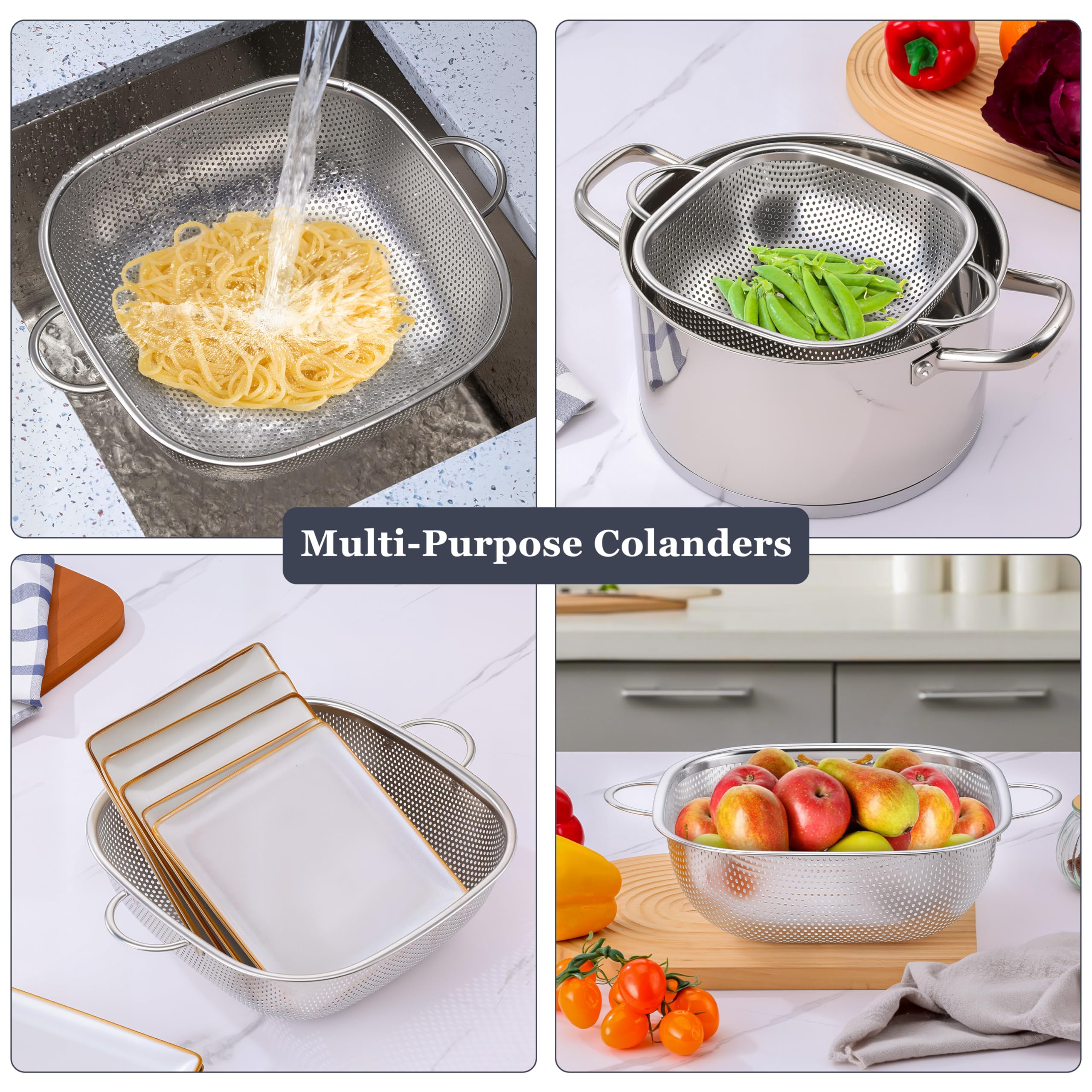 E-far 6qt colander for large batches and garden harvests.