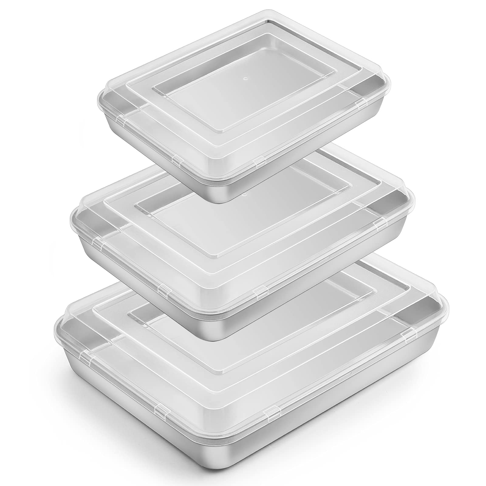 E-far baking pan with lid set ideal for versatile baking and storage