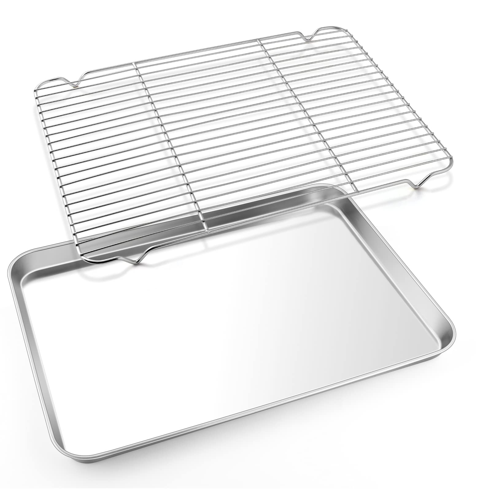 E-far cookie sheet with rack set for even baking and easy cooling.