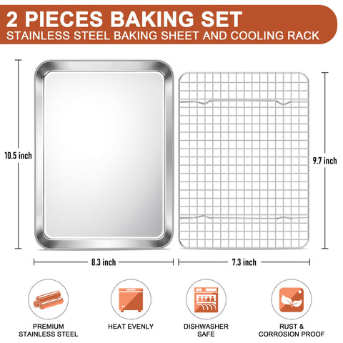 E-far cookie sheet with wire rack promotes air circulation for crisp cookies