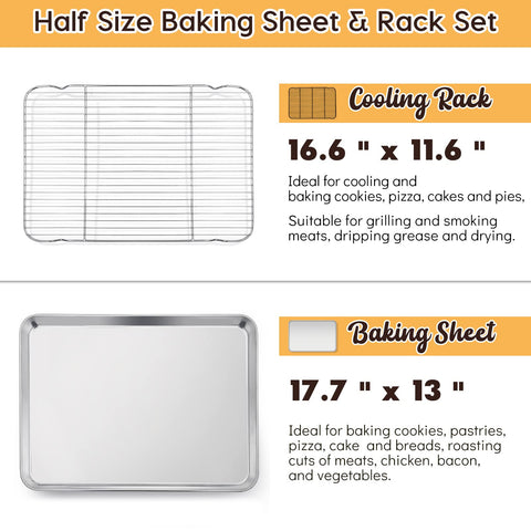 E-far half-sheet baking pan ideal for roasting vegetables and meats.