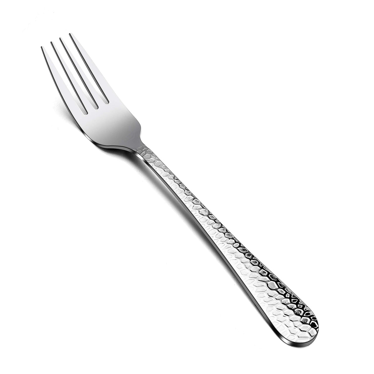 E-far hammered dinner forks with round edge for safe dining and elegance