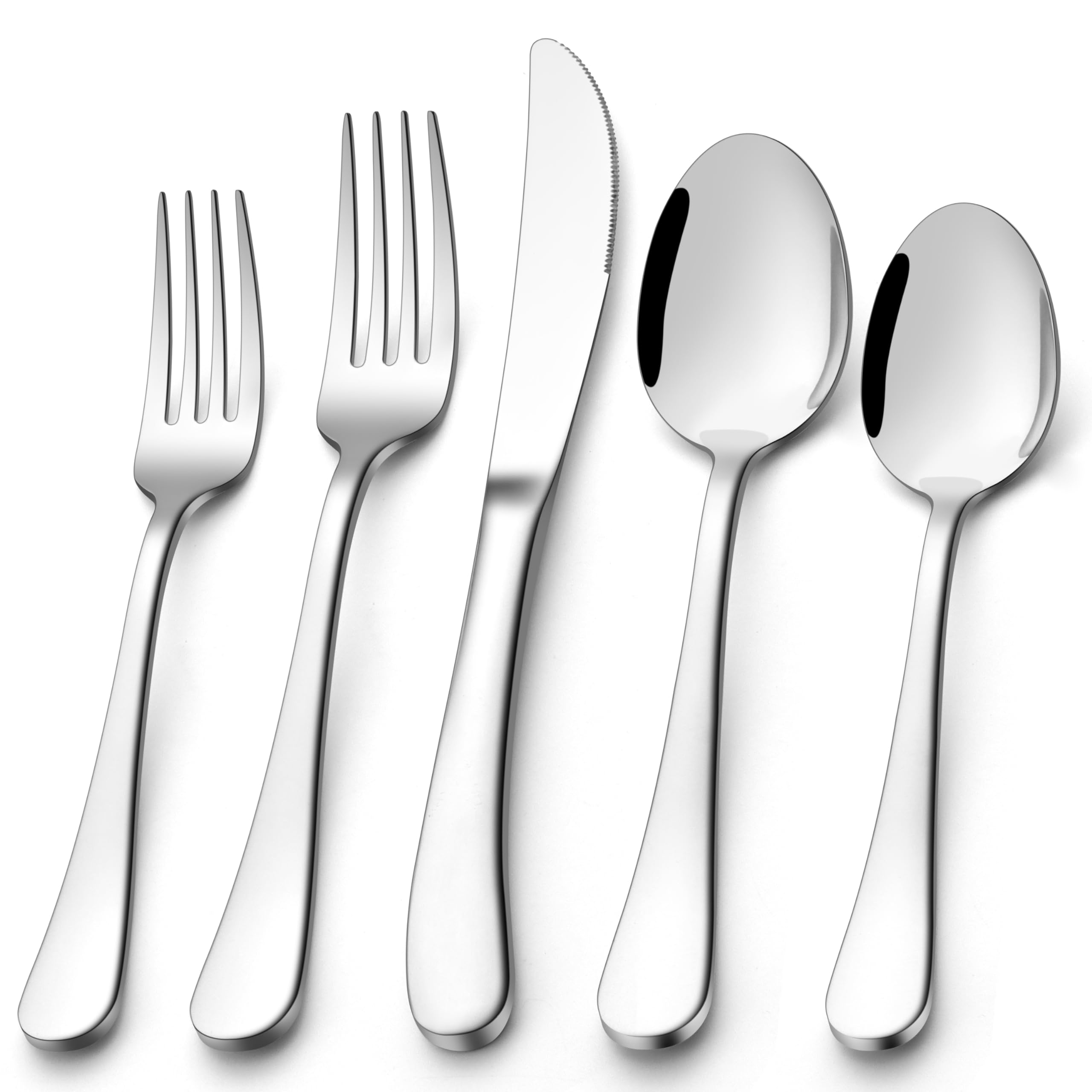 E-far heavyweight 40-piece silverware set for family dinners and entertaining