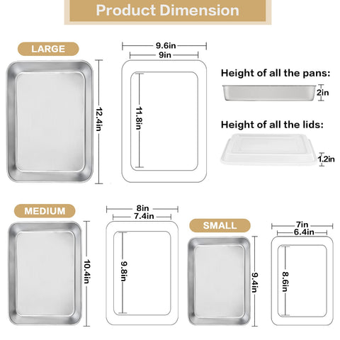 E-far rectangular pan 9.4x7 inches with lid for compact multi-dish baking