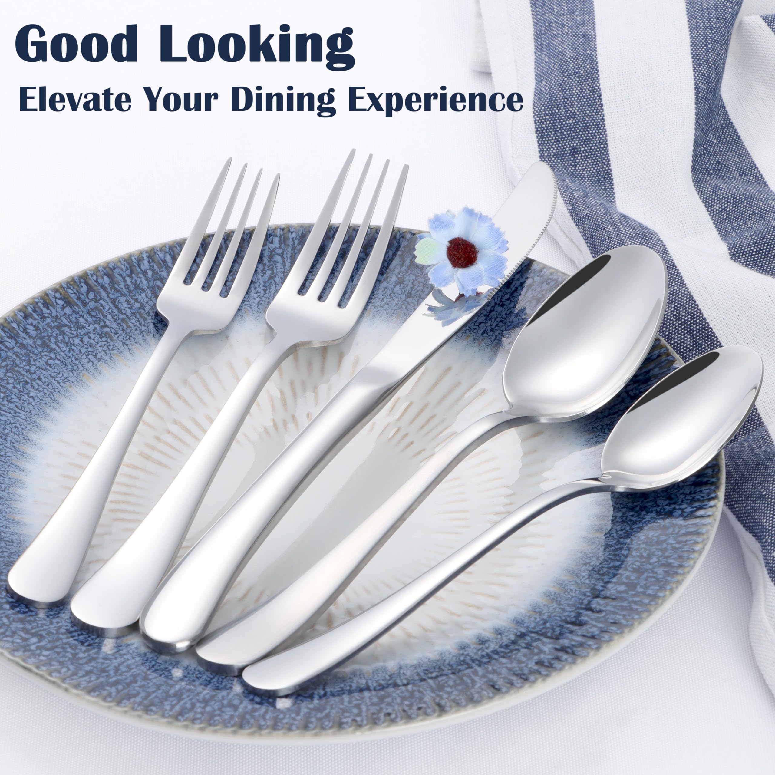 E-far serrated butter knives provide clean slicing