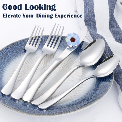 E-far serrated butter knives provide clean slicing