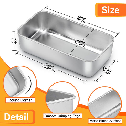 E-far solid one-piece loaf pan close-up showing durable construction.