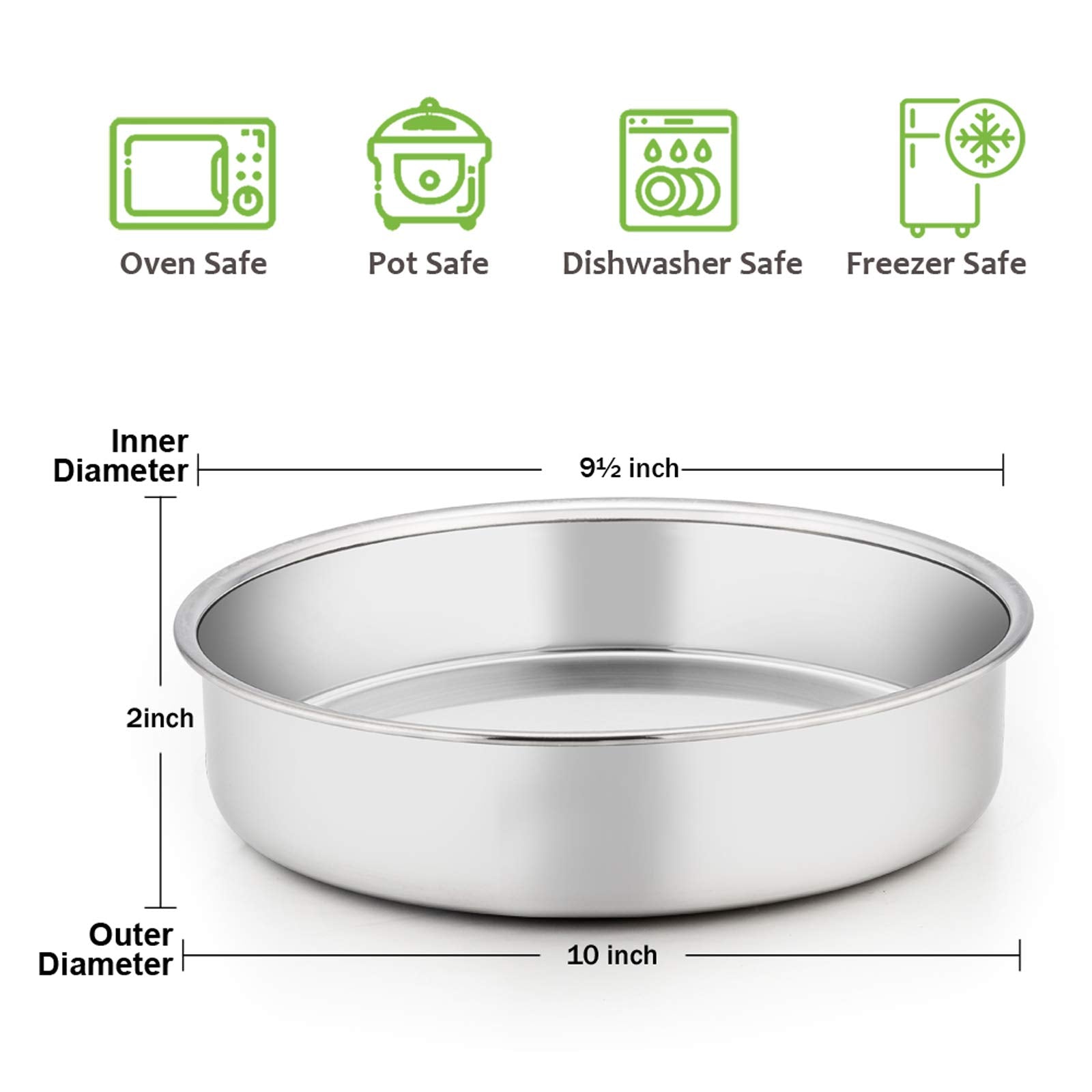 E-far stainless steel mirror-finish cake pans for smooth release and elegant slices.
