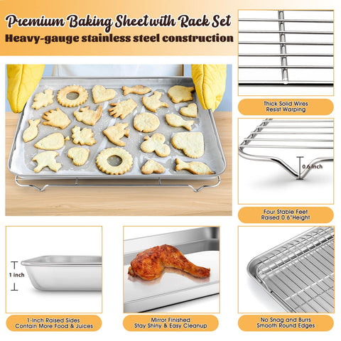 E-far stainless steel rimmed tray offers durable, rust-resistant daily use.