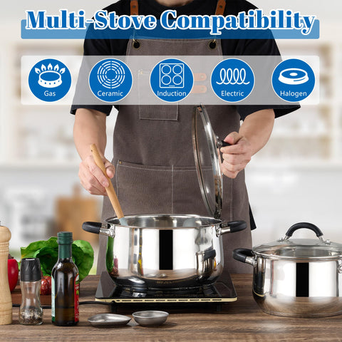 E-far multi-use stock pot ideal for pasta, stocks, and vegetables.