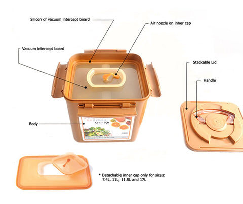 e-jen Premium Kimchi Container full batch fermentation in action for at-home storage