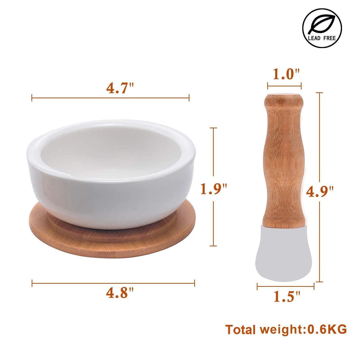 E-liu bamboo coaster and pestle grip for comfortable use