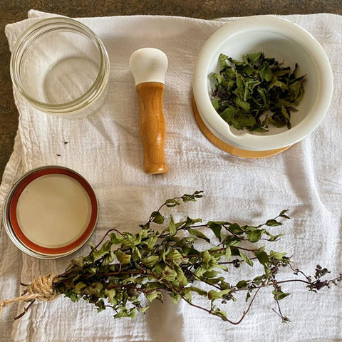 Wide mortar interior ideal for small-batch spice blends.