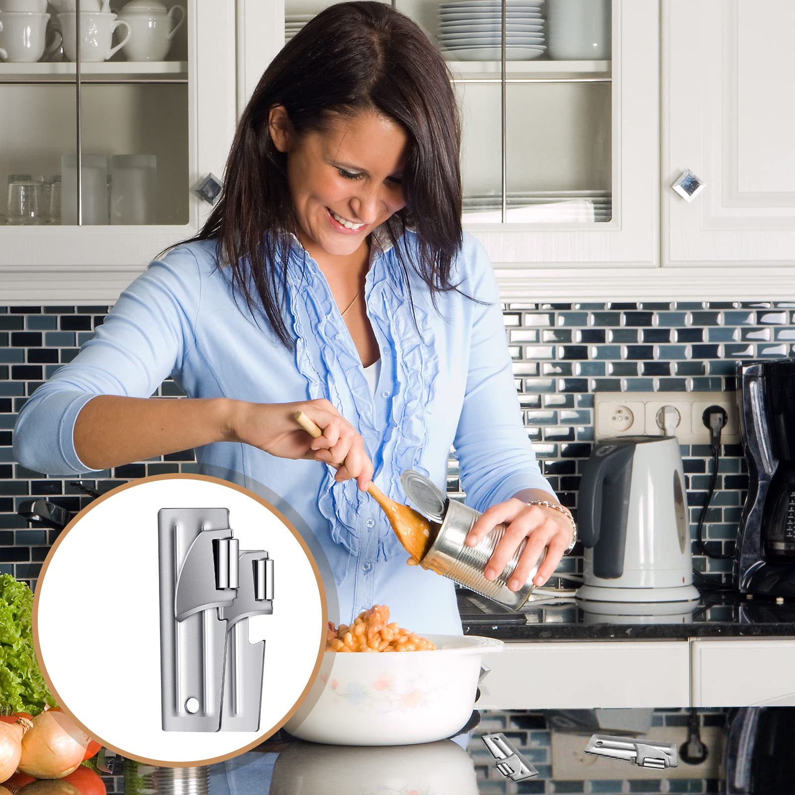 Eaasty stainless steel opener with two styles for picnics and trips.