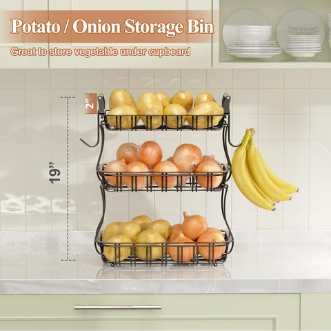EACONPT mesh-top fruit basket provides breathable storage for freshness.