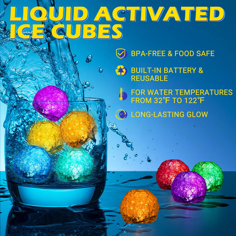EAFIFRWAP seven-color flashing cubes create dramatic cocktail lighting.