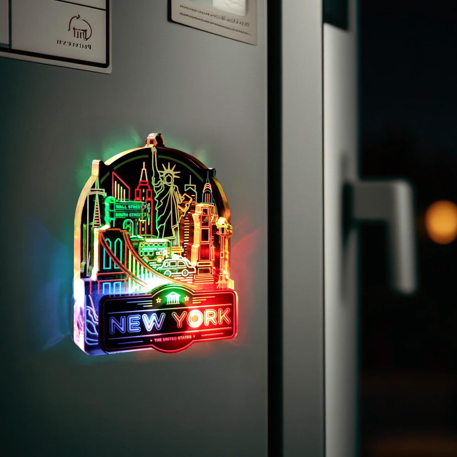 EagleBuddy NYC skyline 3D acrylic on fridge or desk