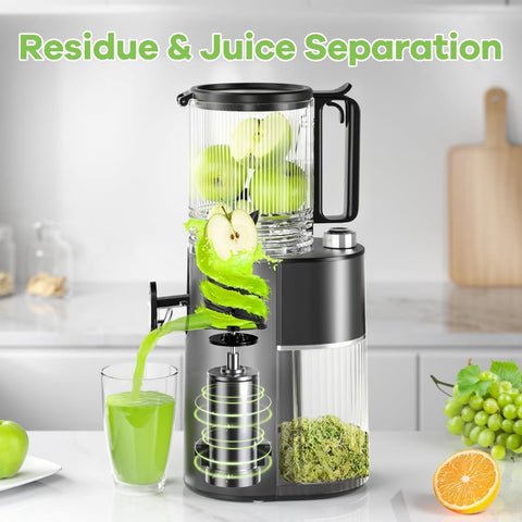 EanOruus compact black-gray juicer fits modern kitchen spaces
