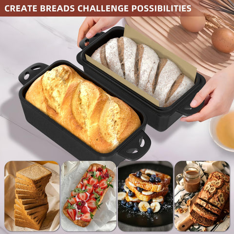 EAOENLS stackable loaf pan setup saves cabinet space in small kitchens.