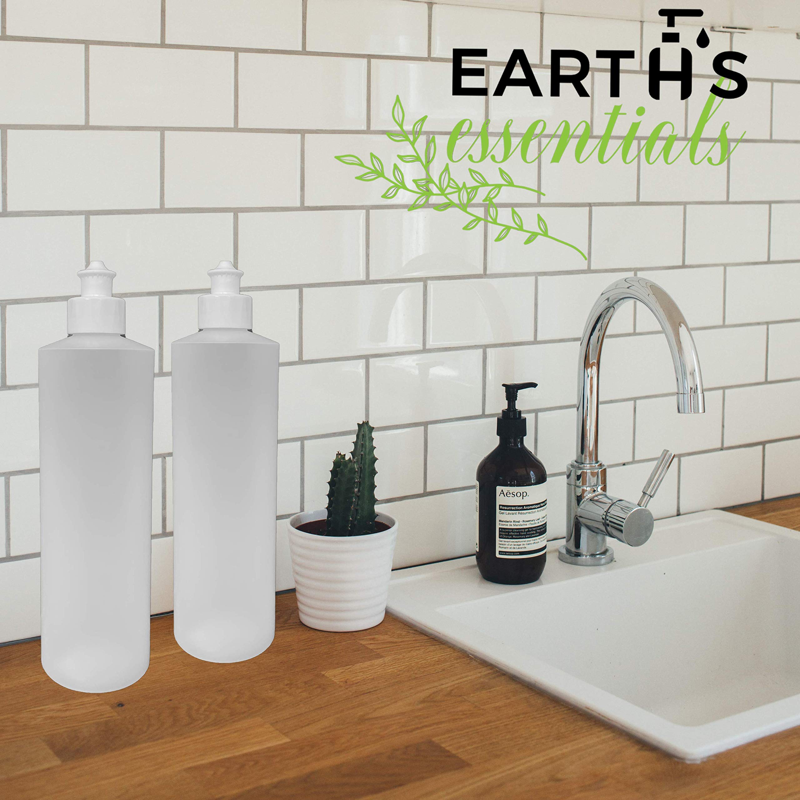 Earth's Essentials dispenser ideal for soaps, shampoos, lotions in daily routines.
