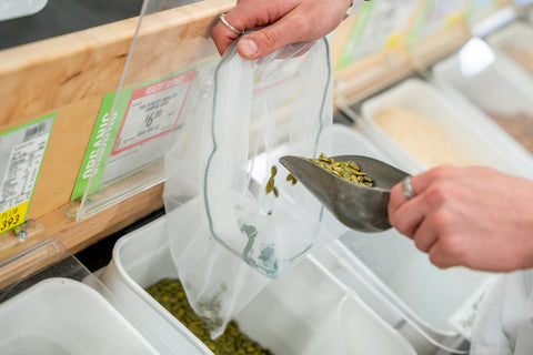 Earthwise nine-pack set helps organize produce at home or on trips.