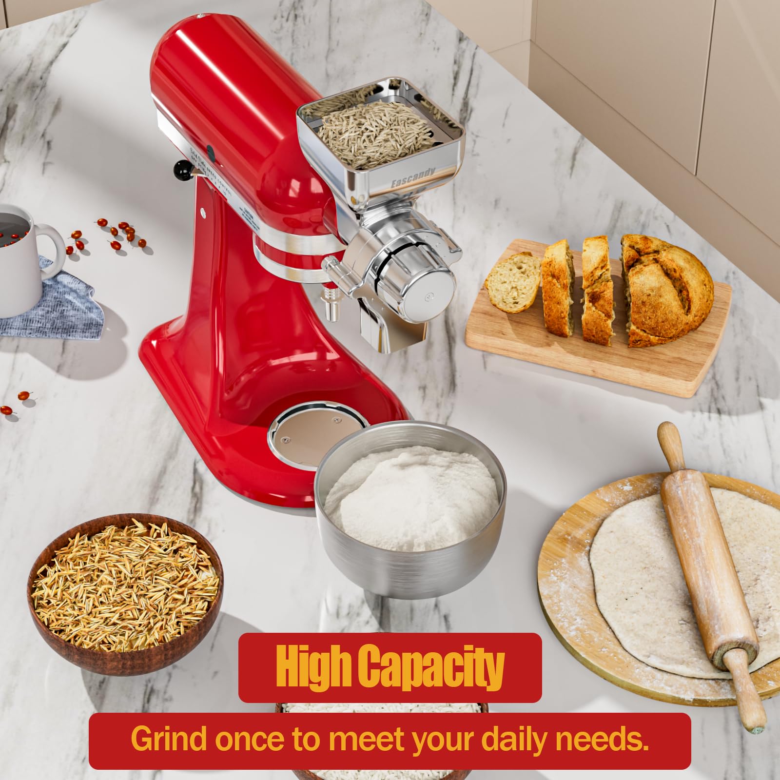 Eascandy all-metal construction demonstrates durability for daily milling.