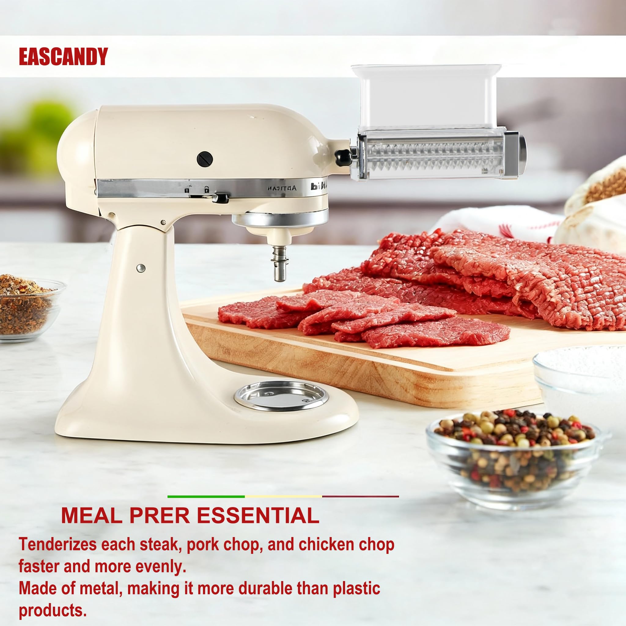 Eascandy transparent cover lets you monitor the tenderizing process.