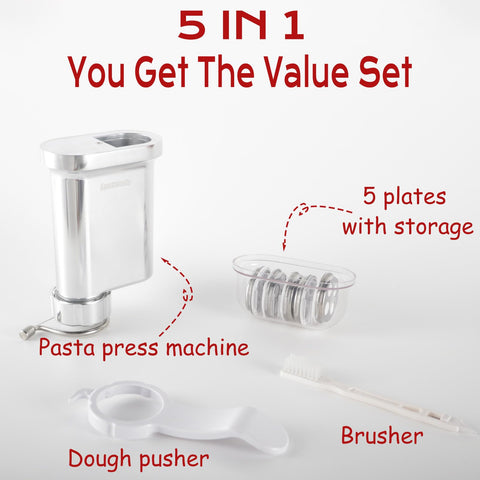 Eascandy pasta press small macaroni disc yields delicate shapes for kid-friendly meals.