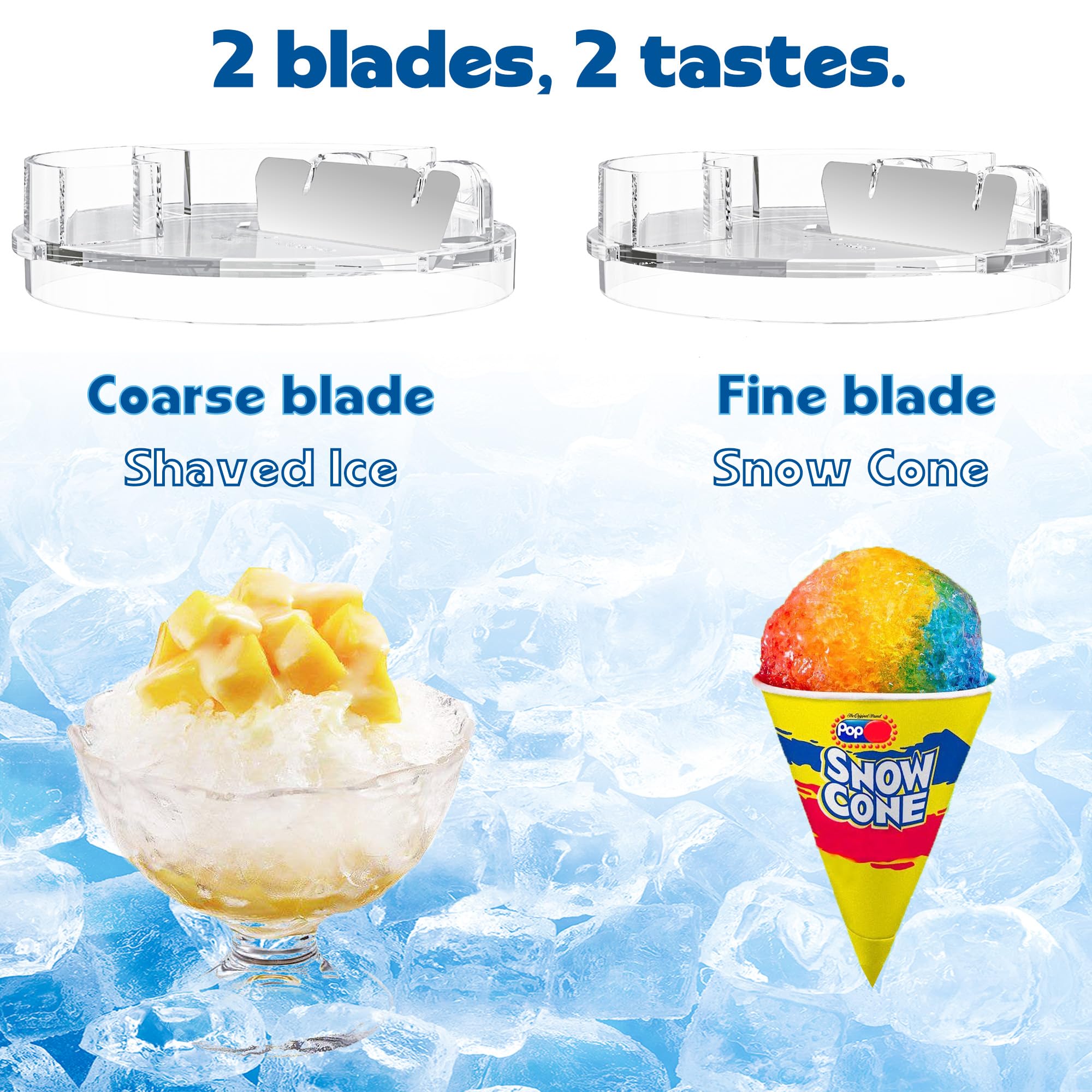 Eight ice molds ready for snow cones and frozen treats with Eascandy.