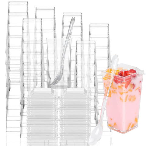 EASERCY mini dessert cups with lids for mess-free party transport