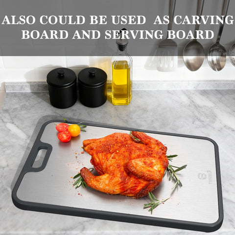 Easierr titanium surface resists knife marks for lasting sharpness during cuts.