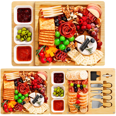 Easoger 3-in-1 magnetic charcuterie board assembly showcasing a large surface for gatherings.