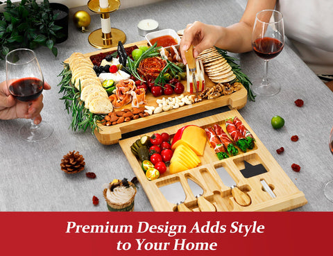 Easoger bamboo serving platter highlights natural grain for stylish presentations.