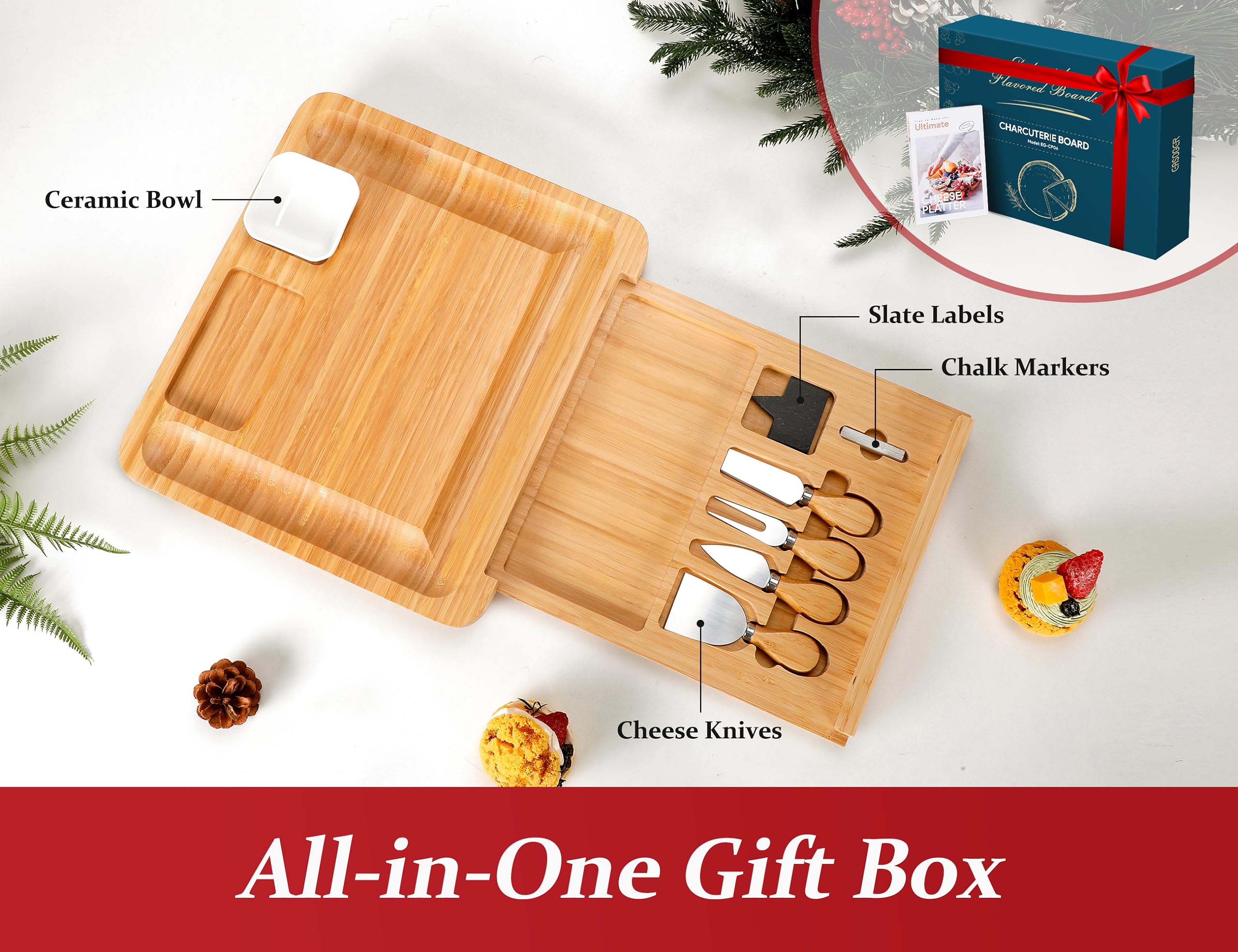 Easoger entertainment guide booklet inspires beautiful cheese board arrangements.