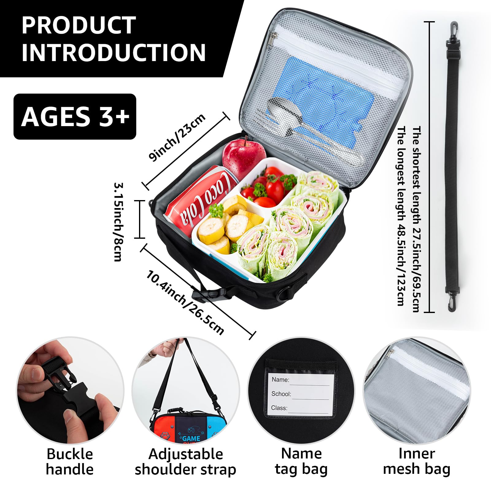 Name tag pocket on Easozoom lunch bag helps prevent loss at school.