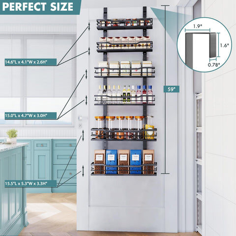 Eastherry adjustable baskets mounted on a door for flexible storage.