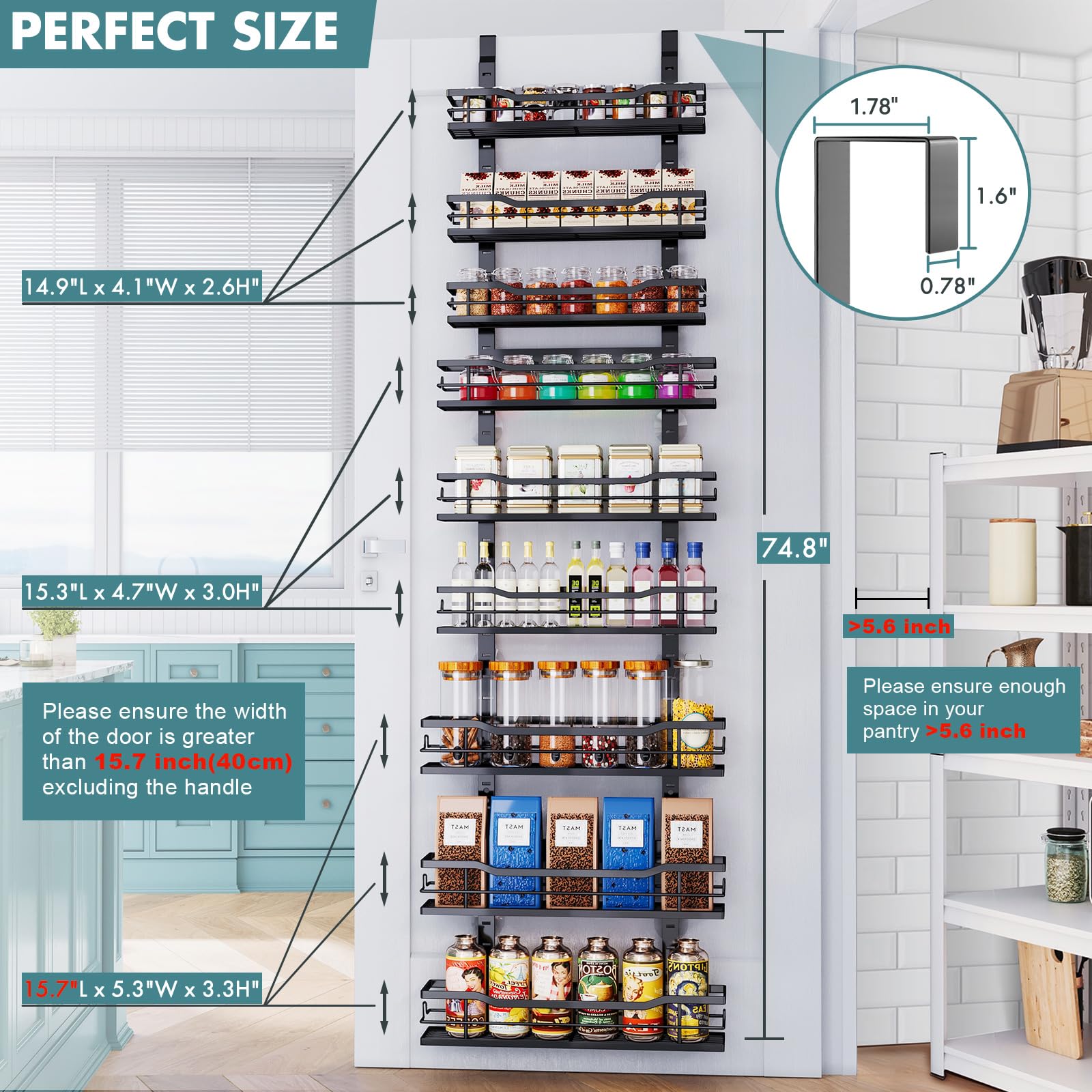 Eastherry adjustable baskets let you customize height for different items.