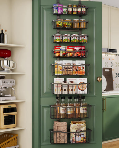 Eastherry eight-tier door organizer saves pantry space for spices.